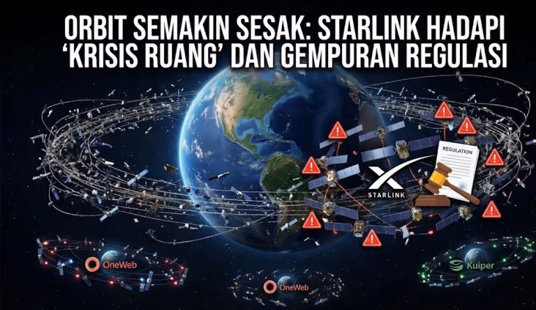 Orbit Semakin Sesak: Starlink Hadapi 'Krisis Ruang' dan Gempuran Regulasi di Tengah Kebangkitan Pesaing